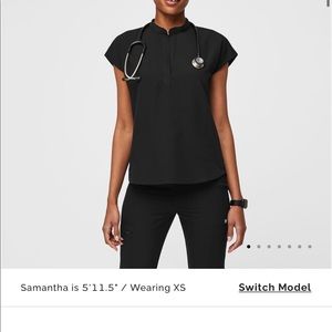 Figs black Rafaela oversized scrub top small